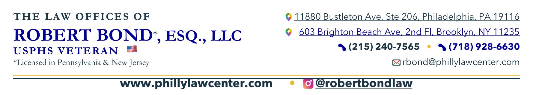 Law Offices of Robert Bond letterhead